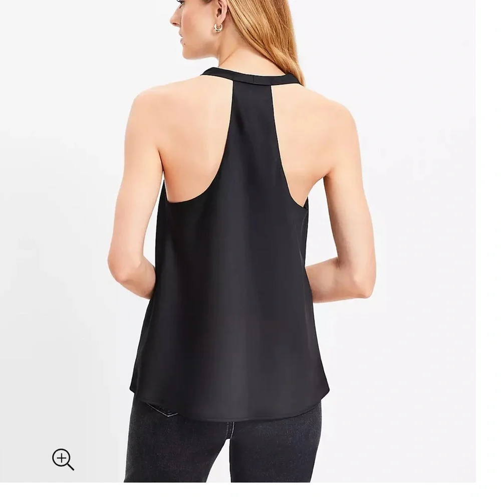 LOFT Satin Cowl Neck Cami Size Small Black - Picture 7 of 7